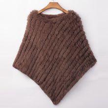 Load image into Gallery viewer, ETHEL ANDERSON Real Rabbit Fur Knitted Fur Poncho Vest Party Wrap Coat Shawl Women&#39;s Natural Fur Wedding Gift Wholesale Discount