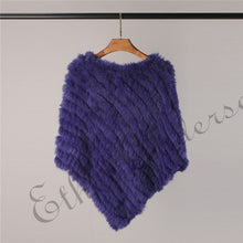 Load image into Gallery viewer, ETHEL ANDERSON Real Rabbit Fur Knitted Fur Poncho Vest Party Wrap Coat Shawl Women&#39;s Natural Fur Wedding Gift Wholesale Discount