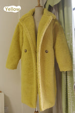 Load image into Gallery viewer, 2019 new women faux fur coat thick warm weight about 1.7kg with lining inside teddy coat skyblue and yellow