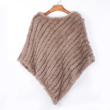 Load image into Gallery viewer, ETHEL ANDERSON Real Fur Knitted Rabbit Fur Poncho Vest Vest Fashion Wrap Coat Vtg Shawl Lady Natural Fur Wedding Party Wholesale