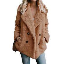 Load image into Gallery viewer, Teddy Coat Woman Winter Overcoat Thick Faux Fur Jackets Female Warm Lapel Coats Long Sleeve Fluffy Comfy with Pockets Plus Size