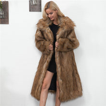 Load image into Gallery viewer, Winter Womens 2019 Plus Size Faux Fur Coat Long Slim Thicken Warm Hairy Jacket Trendy Warm Outerwear Fur Coat Trenchcoat