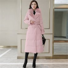 Load image into Gallery viewer, Winter Female Down Jacket 2018 New Fashion bundle Waist Outerwear Coats Korean Large Size Long Big fur collar Female parkas X796