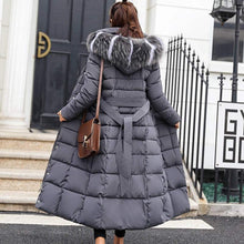 Load image into Gallery viewer, Hooded Fur Collar Down Parkas Women Winter X Long Thick Warm Coat Chaqueta Mujer Female Down Cotton-padded Clothes Jacket X9211