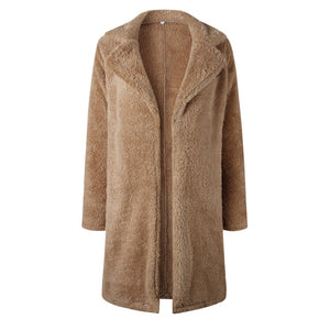 3XL Plus Size Fashion Faux Fur Coat Women Winter Long Coat 2019 Autumn Warm Soft Zipper Teddy Jacket Female Overcoat Outwear