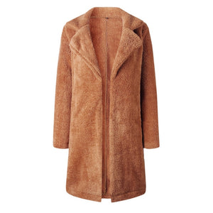 3XL Plus Size Fashion Faux Fur Coat Women Winter Long Coat 2019 Autumn Warm Soft Zipper Teddy Jacket Female Overcoat Outwear