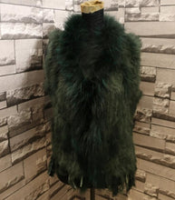 Load image into Gallery viewer, Harppihop Free shipping womens natural real rabbit fur vest with raccoon fur collar waistcoat/jackets rex rabbit knitted winte