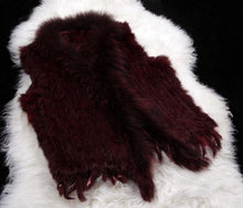 Load image into Gallery viewer, Harppihop Free shipping womens natural real rabbit fur vest with raccoon fur collar waistcoat/jackets rex rabbit knitted winte