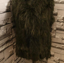 Load image into Gallery viewer, Harppihop fashion rabbit fur vest raccoon fur trimming knitted rabbit fur vest with hood fur waistcoat gilet