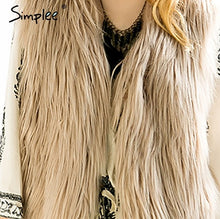 Load image into Gallery viewer, Simplee Faux fur pink women vest Autumn winter sleeveless white outerwear Hairy fluffy casual fashion overcoat 2018