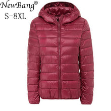 Load image into Gallery viewer, NewBang Brand Large Size 7XL 8XL Women&#39;s Down Coat Plus Ultra Light Down Jacket Women Autumn Winter Hooded Feather Warm Jacket