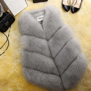 2018 New Fashion Faux Fur Coat Winter Coat Women Waist Coat Fur Gilet Women's Fur Jacket Fur Vest For Ladies