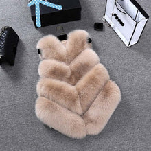 Load image into Gallery viewer, 2018 New Fashion Faux Fur Coat Winter Coat Women Waist Coat Fur Gilet Women&#39;s Fur Jacket Fur Vest For Ladies