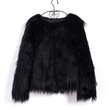 Load image into Gallery viewer, Fashion Furry Faux Fur Coat Women Fluffy Warm Long Sleeve Female Outerwear Autumn Winter Coat Jacket Hairy Collarless Overcoat