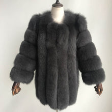 Load image into Gallery viewer, BFFUR 2018 Luxury Womens Winter Coats Natural Fur Fashion Blue Fox Fur Coats For Women Real Arctic Fox Thick Warm Whole Skin