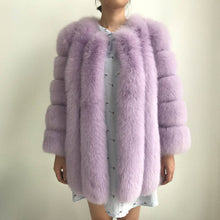 Load image into Gallery viewer, BFFUR 2018 Luxury Womens Winter Coats Natural Fur Fashion Blue Fox Fur Coats For Women Real Arctic Fox Thick Warm Whole Skin