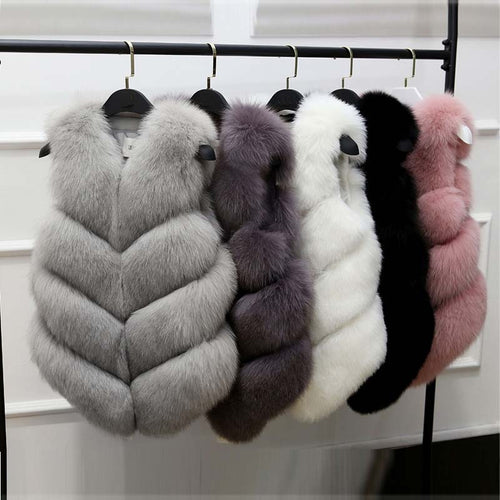 2018 New Fashion Faux Fur Coat Winter Coat Women Waist Coat Fur Gilet Women's Fur Jacket Fur Vest For Ladies