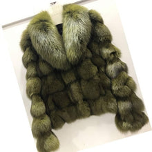 Load image into Gallery viewer, ETHEL ANDERSON Luxury Genuine Real Fox Fur Jackets&amp;Coats With Fox Fur Collar For Ladies Short Fox Fur Outerwear In Fur Garments