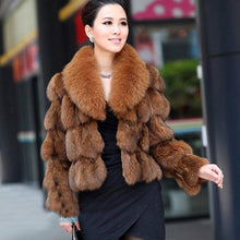 Load image into Gallery viewer, ETHEL ANDERSON Luxury Genuine Real Fox Fur Jackets&amp;Coats With Fox Fur Collar For Ladies Short Fox Fur Outerwear In Fur Garments