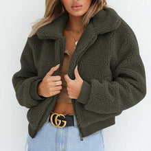 Load image into Gallery viewer, Nadafair Faux Fur Coat Women Autumn Winter Fluffy Teddy Jacket Coat Plus Size Long Sleeve Outerwear Turn Down Short Coat Female