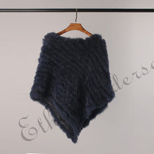 Load image into Gallery viewer, ETHEL ANDERSON Real Fur Knitted Rabbit Fur Poncho Vest Vest Fashion Wrap Coat Vtg Shawl Lady Natural Fur Wedding Party Wholesale