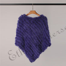 Load image into Gallery viewer, ETHEL ANDERSON Real Fur Knitted Rabbit Fur Poncho Vest Vest Fashion Wrap Coat Vtg Shawl Lady Natural Fur Wedding Party Wholesale