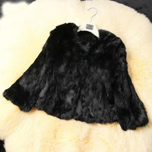 Load image into Gallery viewer, Ethel Anderson Real Rabbit Fur Coat Women&#39;s Floral Jacket 3/4 Sleeve Outwear