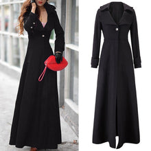 Load image into Gallery viewer, coats women fashion Winter Lapel Slim Long Parka Overcoat Windbreaker Button coats women 2018Oct12
