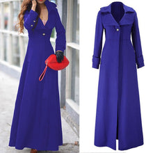 Load image into Gallery viewer, coats women fashion Winter Lapel Slim Long Parka Overcoat Windbreaker Button coats women 2018Oct12