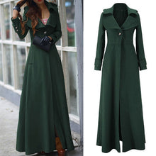 Load image into Gallery viewer, coats women fashion Winter Lapel Slim Long Parka Overcoat Windbreaker Button coats women 2018Oct12