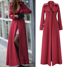 Load image into Gallery viewer, coats women fashion Winter Lapel Slim Long Parka Overcoat Windbreaker Button coats women 2018Oct12