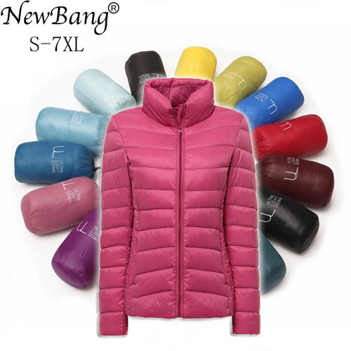 NewBang Brand 5xl 6xl 7XL Duck Down Jacket Women Ultra Light Down Jacket Feather Jacket Plus Women's Overcoat Windbreaker Coats