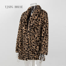 Load image into Gallery viewer, Leopard Coats 2019 New Women High quality Faux Fur coat Luxury Winter Warm plush jacket Fashion artificial fur Women&#39;s  outwear