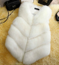 Load image into Gallery viewer, ZADORIN New Luxury Faux Fox Fur Vest Women Plus Size Furry Short Faux Fur Vests Coat Fur Gilet Fourrure Autumn Winter Overcoat
