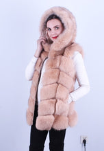 Load image into Gallery viewer, Linhaoshengyue 2017   70cm Real fox fur coat  women Vest winter warm  fashion vest freeshipping