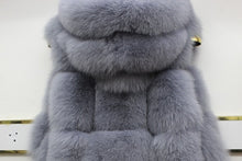 Load image into Gallery viewer, Linhaoshengyue 2017   70cm Real fox fur coat  women Vest winter warm  fashion vest freeshipping