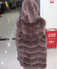 Load image into Gallery viewer, Linhaoshengyue 2017   70cm Real fox fur coat  women Vest winter warm  fashion vest freeshipping