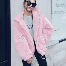 Load image into Gallery viewer, Elegant Faux Fur Coat Women 2019 Autumn Winter Thick Warm Soft Fleece Jacket Pocket Zipper Outerwear Overcoat Bear Teddy coat