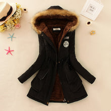Load image into Gallery viewer, Adogirl Plus Size S-3XL Women Hooded Parkas with Faux Fur Warm Winter Wool Blends Jacket Cotton Coat Thick Casual Outerwear