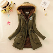 Load image into Gallery viewer, Adogirl Plus Size S-3XL Women Hooded Parkas with Faux Fur Warm Winter Wool Blends Jacket Cotton Coat Thick Casual Outerwear