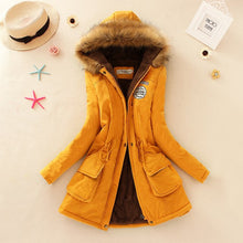Load image into Gallery viewer, Adogirl Plus Size S-3XL Women Hooded Parkas with Faux Fur Warm Winter Wool Blends Jacket Cotton Coat Thick Casual Outerwear