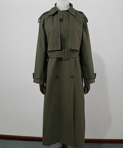 UK Brand new Fashion 2019 Fall /Autumn Casual Double breasted Simple Classic Long Trench coat with belt Chic Female windbreaker
