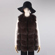 Load image into Gallery viewer, 100% Imported Finland Real Fox Fur Vest Natural Whole Fox Fur Vest Gilet Women Standard Covered Jackets Coat Plus Size 3XL