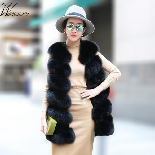 Fashion faux fur vest coat Women Casual street wear Fox Fur Jacket Waistcoat 2019 Plus size 3XL Sleeveless teddy coat feamle