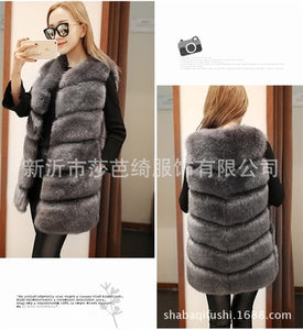 Fashion faux fur vest coat Women Casual street wear Fox Fur Jacket Waistcoat 2019 Plus size 3XL Sleeveless teddy coat feamle