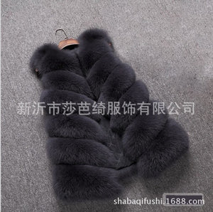 Fashion faux fur vest coat Women Casual street wear Fox Fur Jacket Waistcoat 2019 Plus size 3XL Sleeveless teddy coat feamle