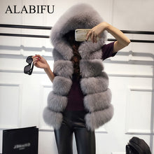 Load image into Gallery viewer, ALABIFU Faux Fur Coat Women 2019 Casual Hoodies Warm Slim Sleeveless Faux Fox Fur Vest Winter Jacket Coat Women casaco feminino