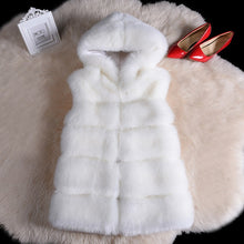 Load image into Gallery viewer, ALABIFU Faux Fur Coat Women 2019 Casual Hoodies Warm Slim Sleeveless Faux Fox Fur Vest Winter Jacket Coat Women casaco feminino