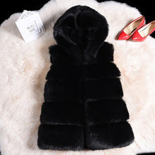 Load image into Gallery viewer, ALABIFU Faux Fur Coat Women 2019 Casual Hoodies Warm Slim Sleeveless Faux Fox Fur Vest Winter Jacket Coat Women casaco feminino