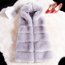 Load image into Gallery viewer, ALABIFU Faux Fur Coat Women 2019 Casual Hoodies Warm Slim Sleeveless Faux Fox Fur Vest Winter Jacket Coat Women casaco feminino